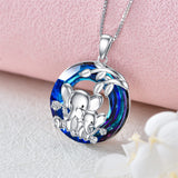 Sterling Silver Crystal Elephant Pendant Necklace