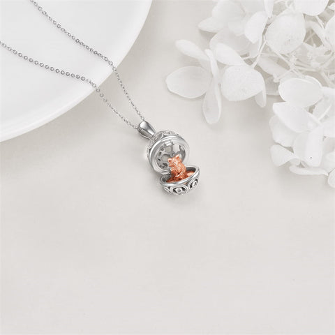 Fox Necklace Sterling Silver Easter Egg Necklace Fox Pendant Animal Jewelry Gifts for Women Girls Birthday Graduation Gift