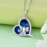 Sterling Silver Crystal Elephant Pendant Necklace