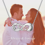 Sterling Silver InfinityLove Heart Urn Necklace for Ashes With Engraved