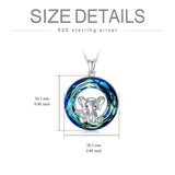 Sterling Silver Crystal Elephant Pendant Necklace