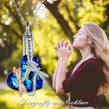 Dragonfly Urn Necklace for Ashes 925 Sterling Silver Crystal Dragonfly Cremation Jewelry for Ashes Memory Jewelry for Women