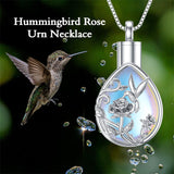 Sterling Silver Moonstone Rose Hummingbird Turtle Dolhpin Urn Necklace for Ashes