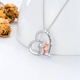 Sterling Silver Brother Sister Pendant Necklace With Engraved