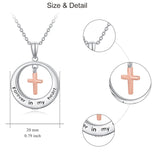 Cross Cremation Jewelry 925 Sterling Silver Urn Necklace Keepsake Ashes Memorial Pendant for Women