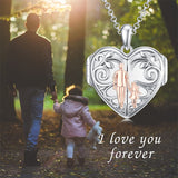 Sterling Silver Father Daughter Locket Pendant Custom Personalized Photo Necklace