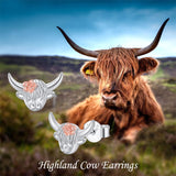 Sterling Silver Highland Cow Stud  Earrings