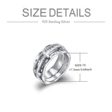 Cross Fidget Rings for Anxiety 925 Sterling Silver Cross Spinner Rings for Women Anti Stress Mood Rings Gifts