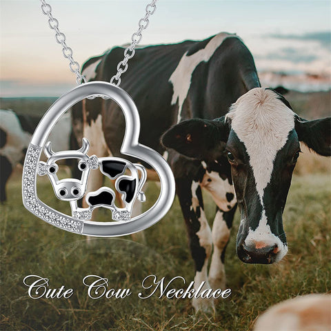 Sterling Silver Cow Pendant Necklace