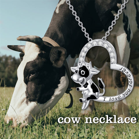 Sterling Silver Cow Pendant Necklace