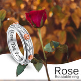 Sterling Silver Sunflower Rose Flower Daisy ADHD Stress Relieving Anxiety Spinner Rings