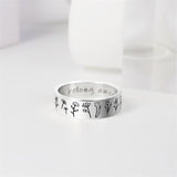 Sterling Silver Wildflowers Nature Ring Engraved with You belong among the wildflower