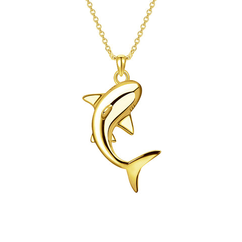 Sterling Silver Shark Pendant Necklace