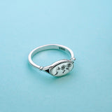 925 Sterling Silver Personalized Birth Flower Ring Wildflower Ring Gift for Mother