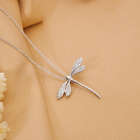 Sterling Silver Dragonfly Pendant Necklace