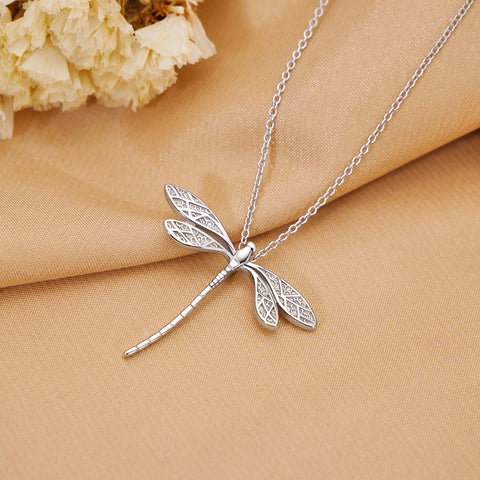 Sterling Silver Dragonfly Pendant Necklace