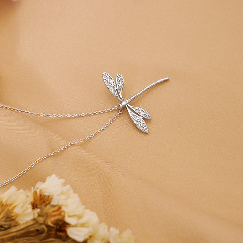 Sterling Silver Dragonfly Pendant Necklace