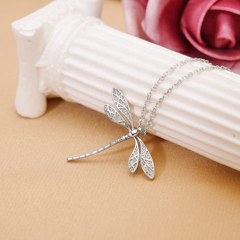 Sterling Silver Dragonfly Pendant Necklace