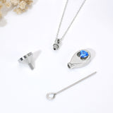 925 Sterling Silver Urn Necklaces for Ashes CZ Teardrop Ashes Eternity Cremation Jewelry Urns Necklace Keepsake Memorial Gifts