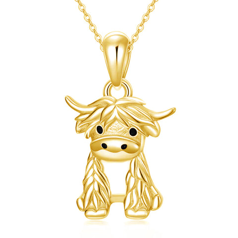 Sterling Silver Highland Cow Necklace